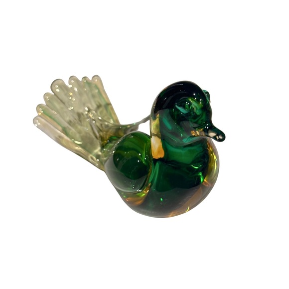 Other - VTG Murano Green and Yellow Glass Bird Figurine
